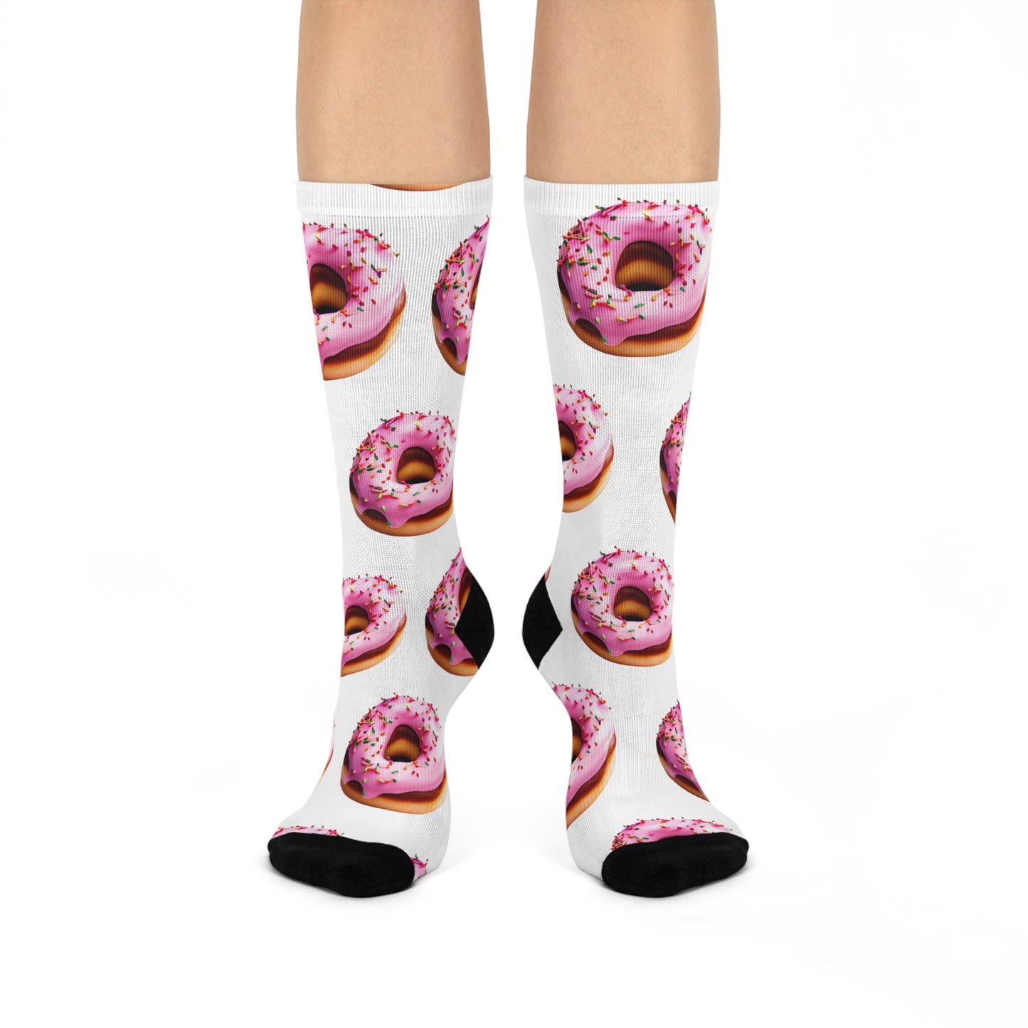 Pink donut Cushioned Crew Socks