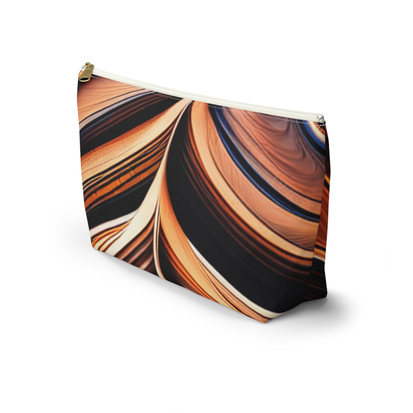 Earth striped Accessory Pouch w T-bottom