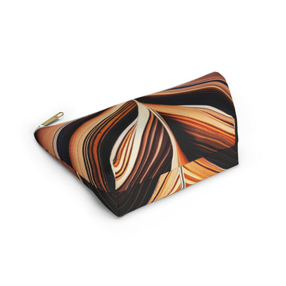 Earth striped Accessory Pouch w T-bottom