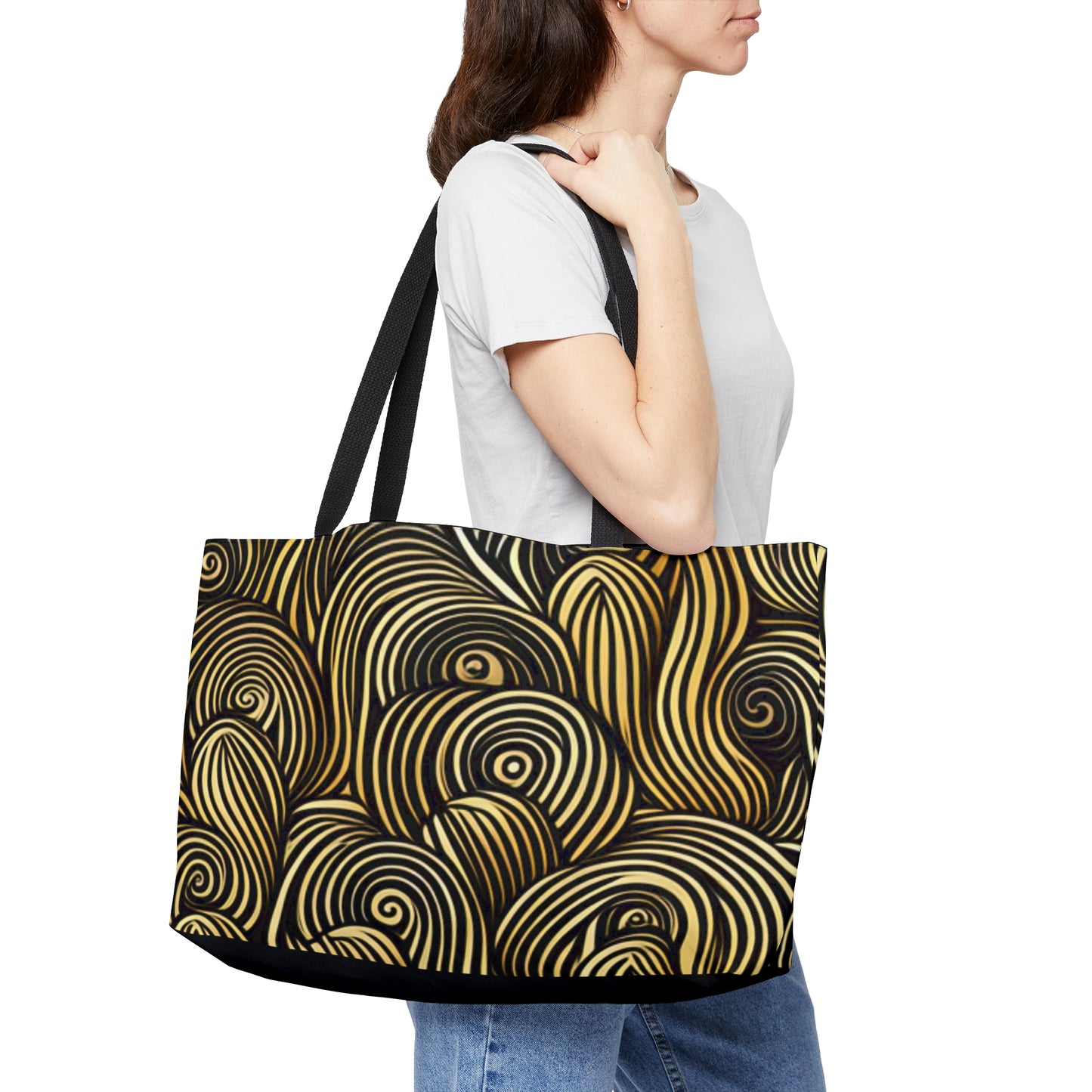 Black and Gold Weekender Tote Bag