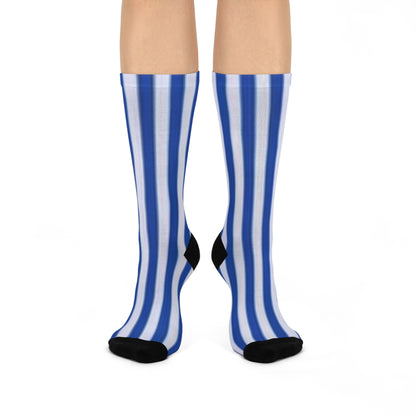 Blue stripes Cushioned Crew Socks