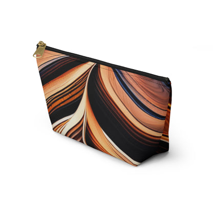 Earth striped Accessory Pouch w T-bottom