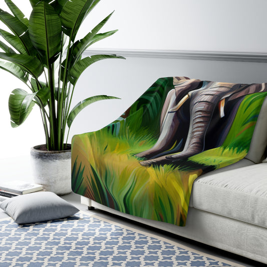 Elephant Sherpa Fleece Blanket