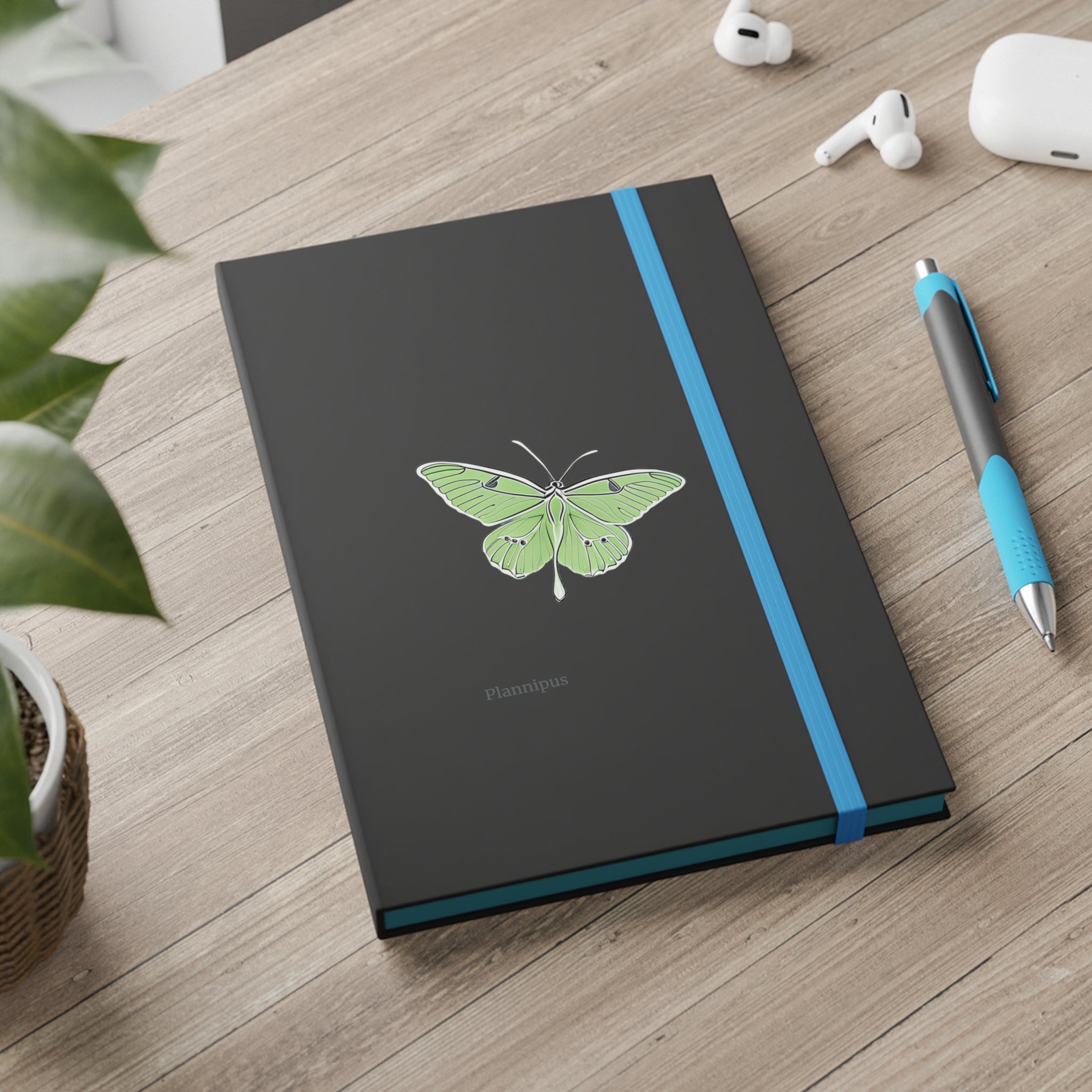 Luna Moth Color Contrast Notebook - Ruled