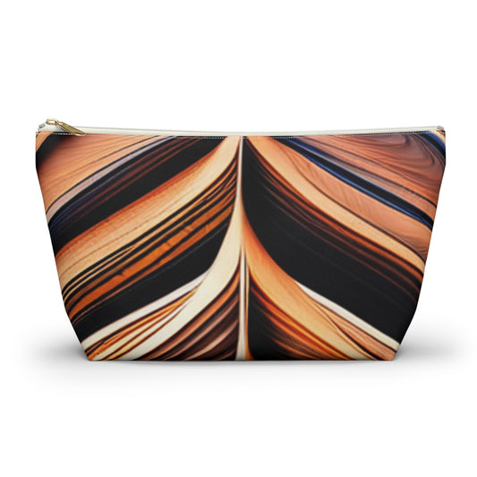 Earth striped Accessory Pouch w T-bottom