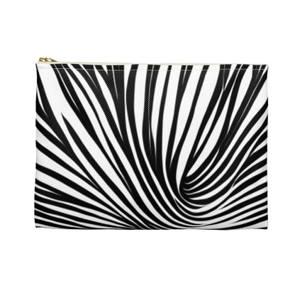 Black and White waves Accessory Pouch