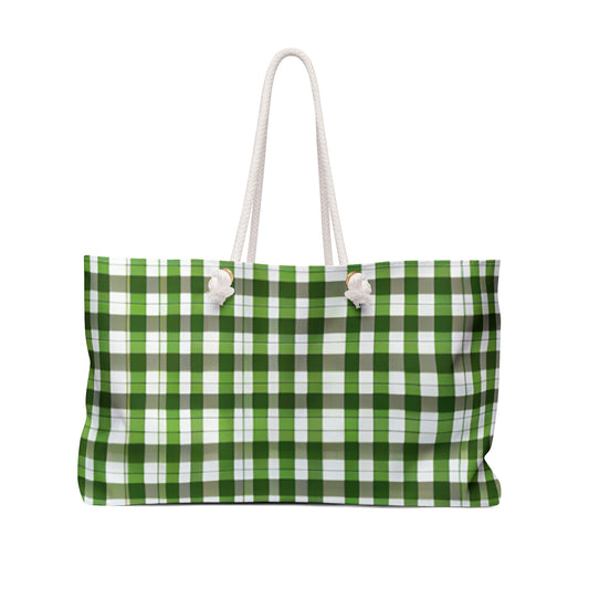 Gingham in Green Weekender Bag