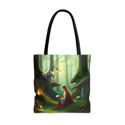 Reading in the Forest Fantasy Tote Bag (AOP)