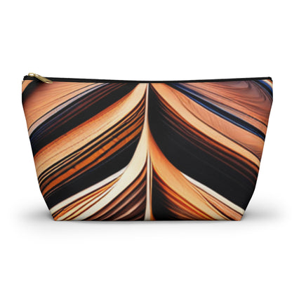 Earth striped Accessory Pouch w T-bottom