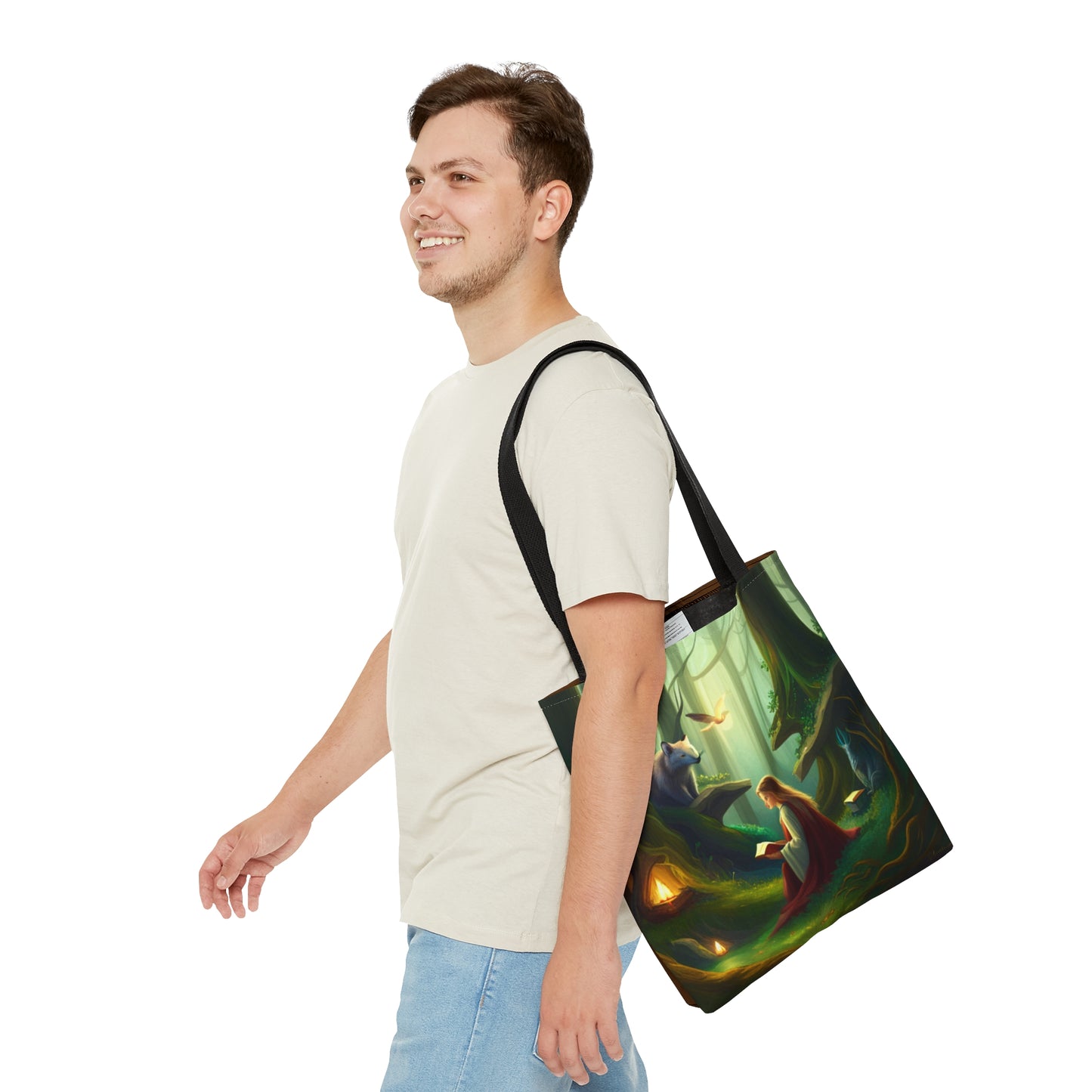 Reading in the Forest Fantasy Tote Bag (AOP)