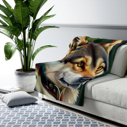 Smart Wolf Sherpa Fleece Blanket