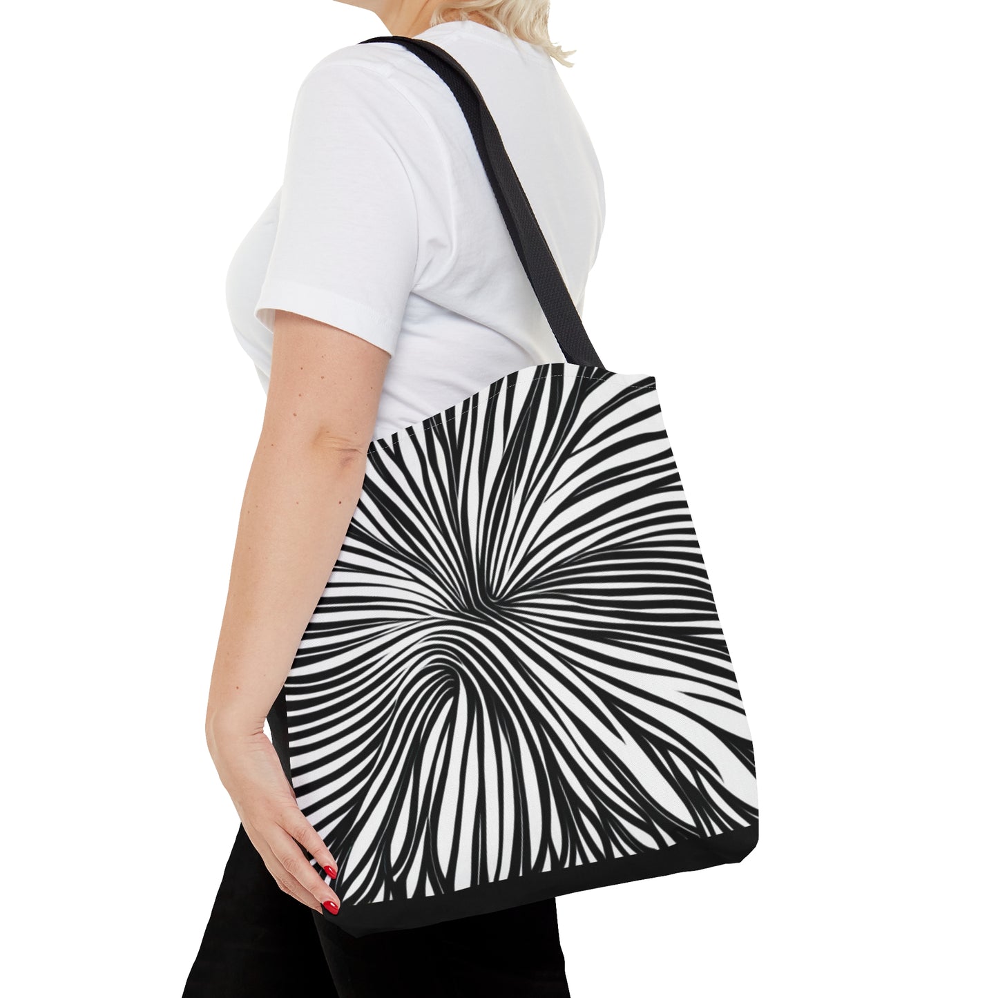 Black and White Swirl Tote Bag