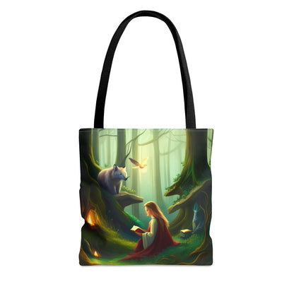 Reading in the Forest Fantasy Tote Bag (AOP)