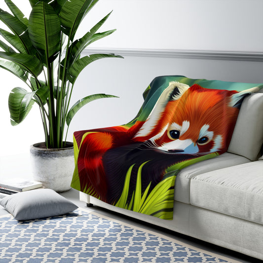 Red Panda Sherpa Fleece Blanket