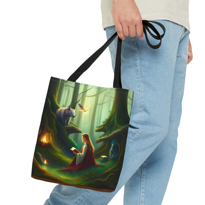 Reading in the Forest Fantasy Tote Bag (AOP)