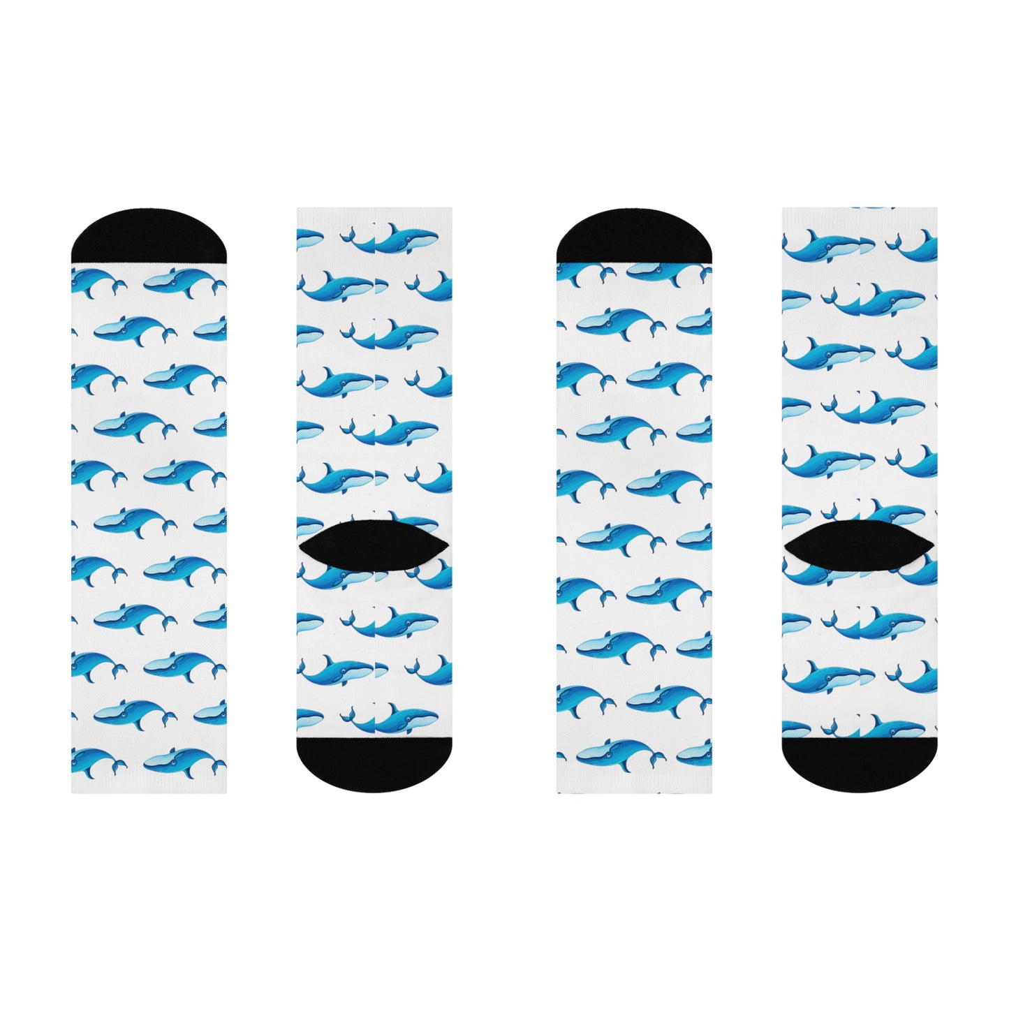 Blue Whale Cushioned Crew Socks