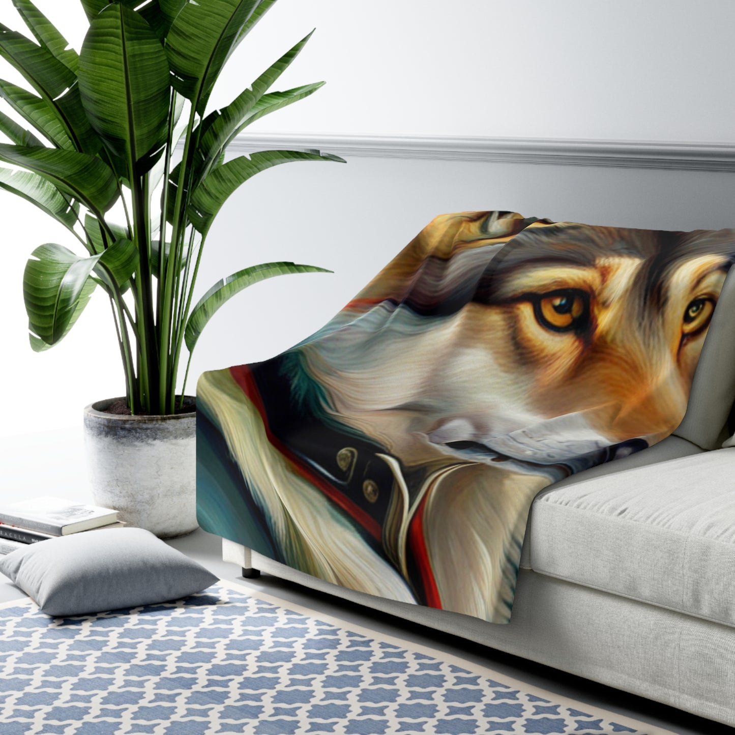 Smart Wolf Sherpa Fleece Blanket