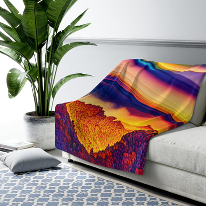 Color Band Sherpa Fleece Blanket