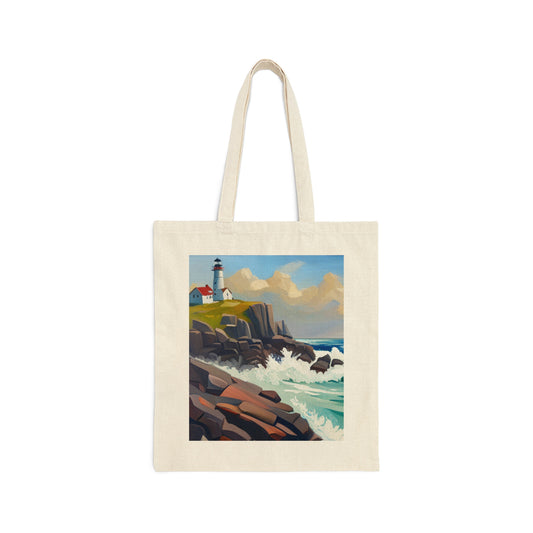 Lighthouse Cotton Canvas Tote Bag