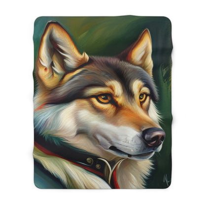 Smart Wolf Sherpa Fleece Blanket