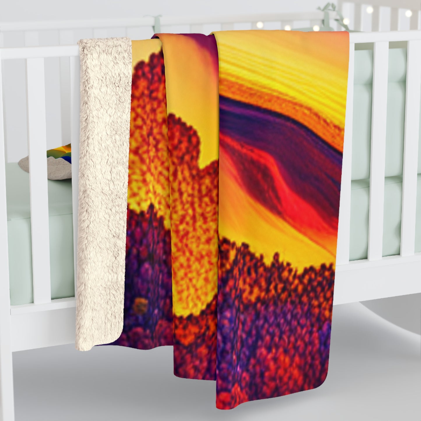 Color Band Sherpa Fleece Blanket