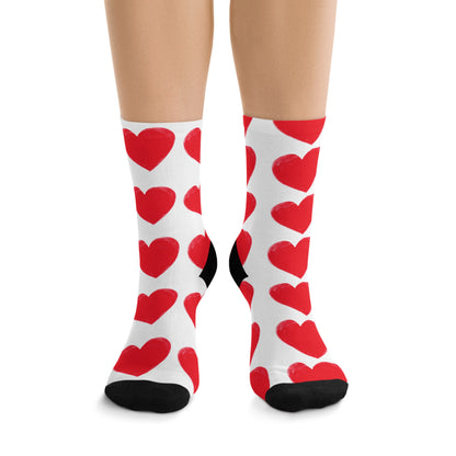 Red Hearts Recycled Poly Socks