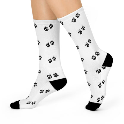 Paw Prints Cushioned Crew Socks