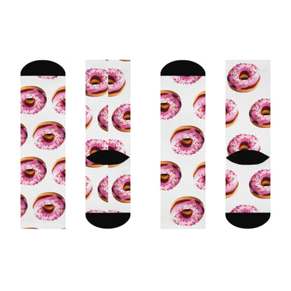 Pink donut Cushioned Crew Socks