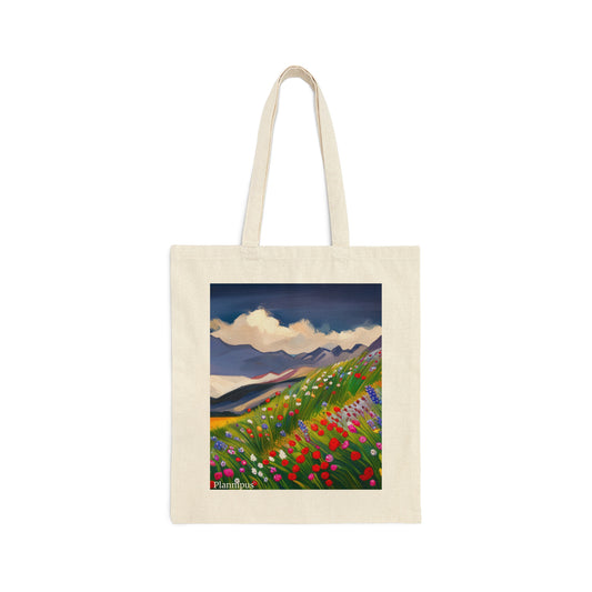 Wild Flowers Cotton Canvas Tote Bag