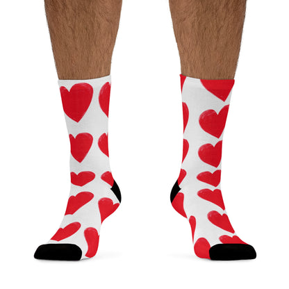 Red Hearts Recycled Poly Socks