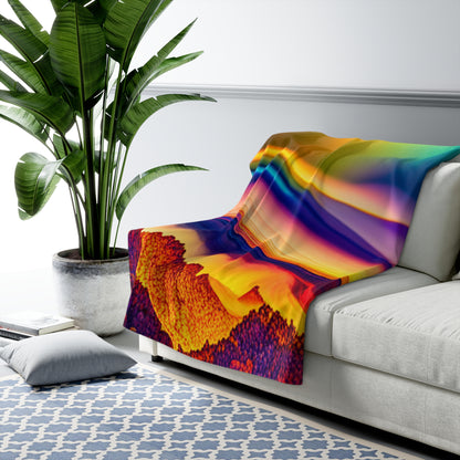 Color Band Sherpa Fleece Blanket