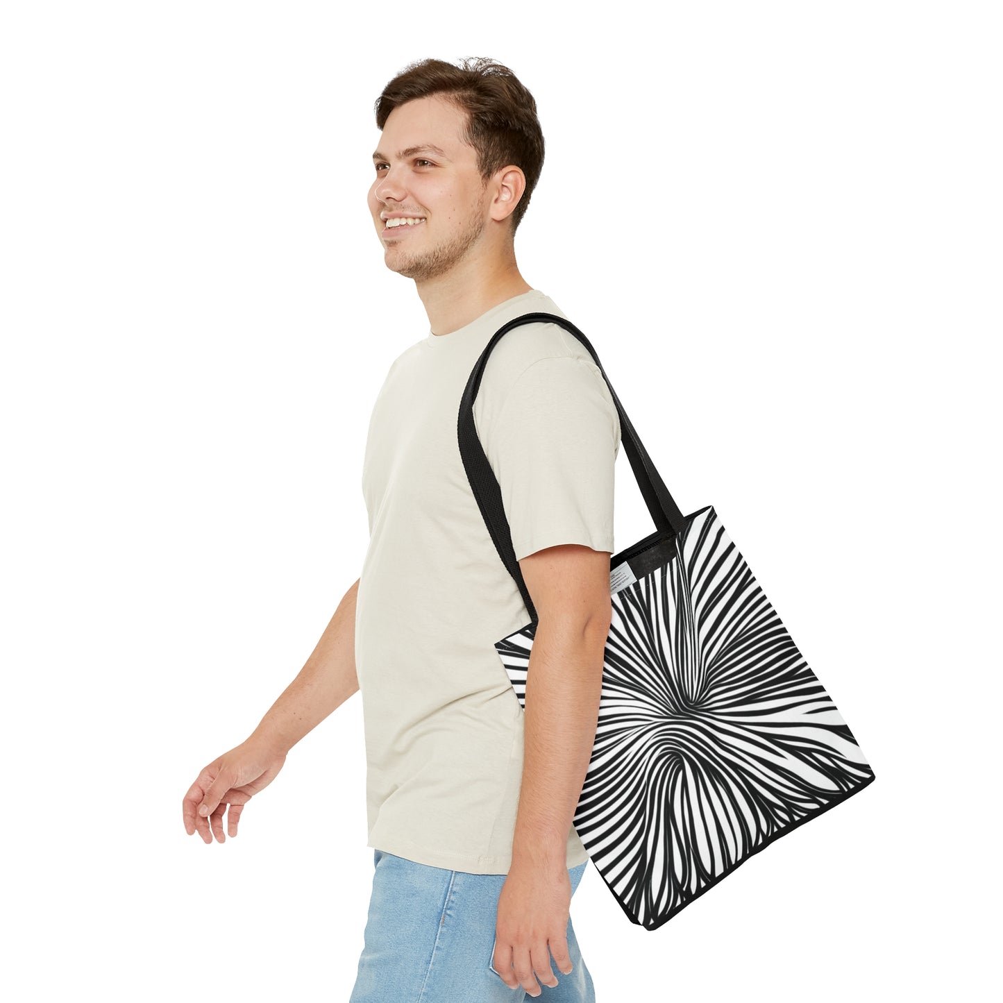 Black and White Swirl Tote Bag