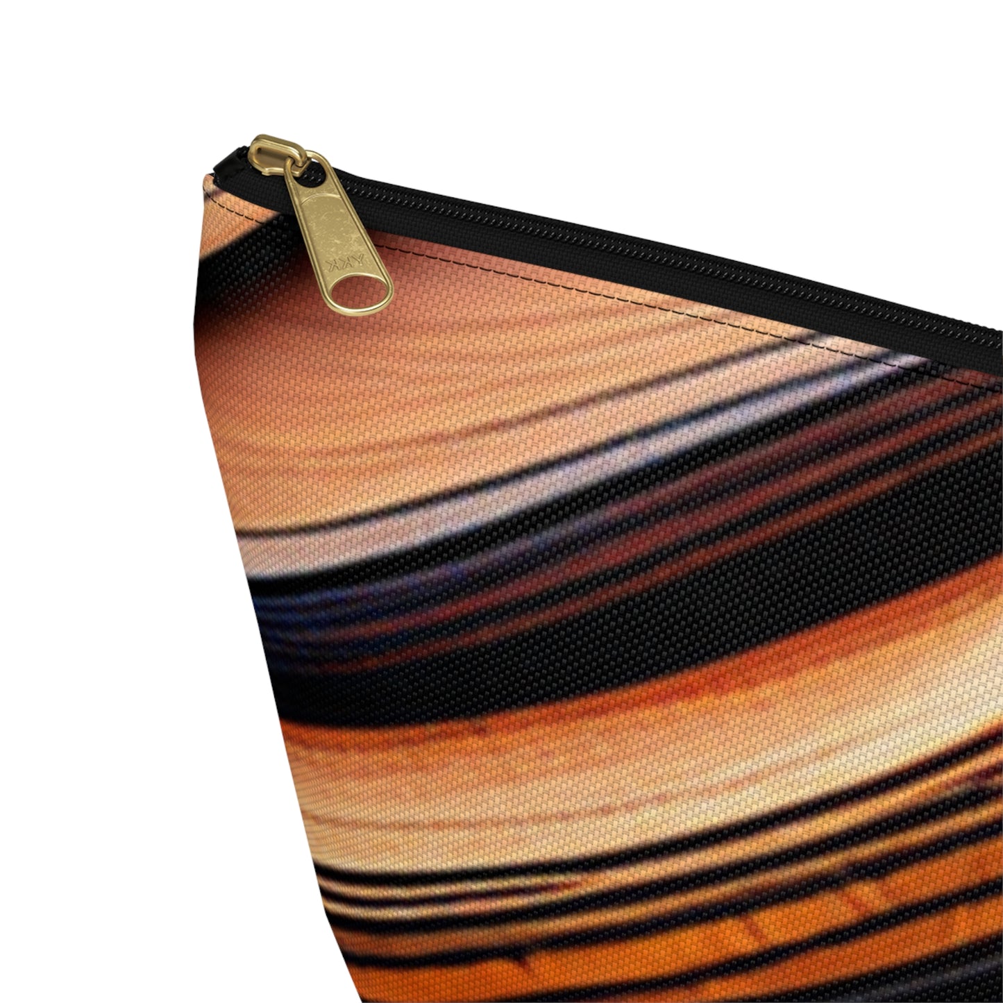 Earth striped Accessory Pouch w T-bottom