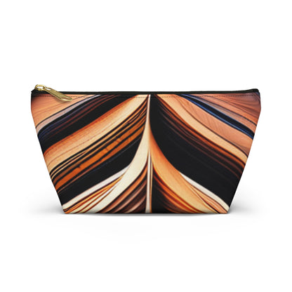 Earth striped Accessory Pouch w T-bottom