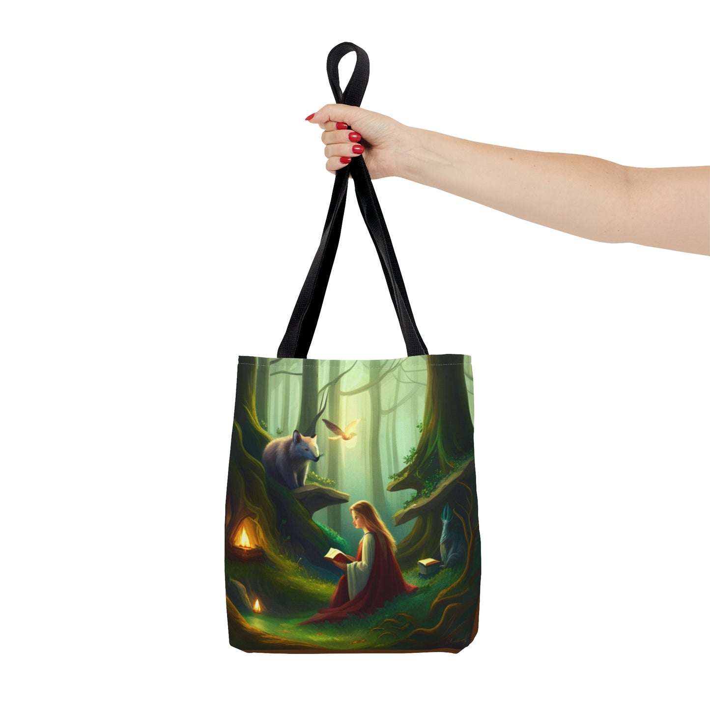 Reading in the Forest Fantasy Tote Bag (AOP)