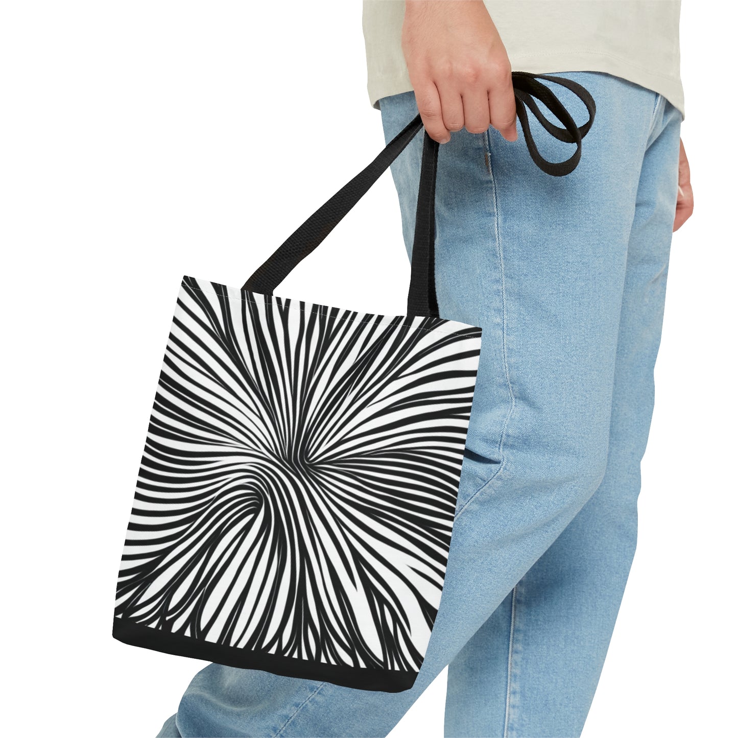 Black and White Swirl Tote Bag