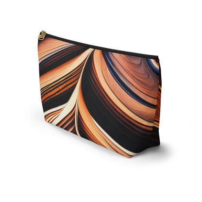 Earth striped Accessory Pouch w T-bottom