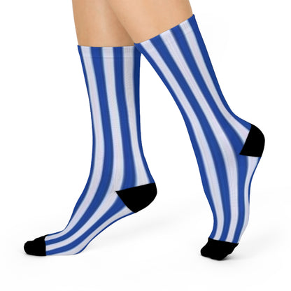 Blue stripes Cushioned Crew Socks