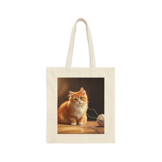 Kitten Cotton Canvas Tote Bag