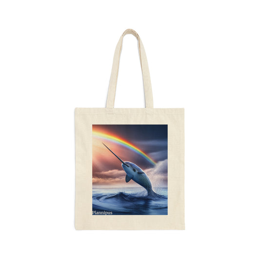 Narwhal Cotton Canvas Tote Bag