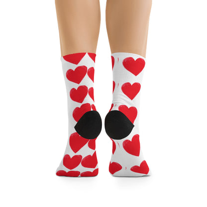 Red Hearts Recycled Poly Socks