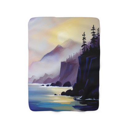 Pacific Northwest Coastline Sherpa Fleece Blanket