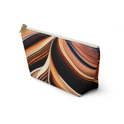 Earth striped Accessory Pouch w T-bottom