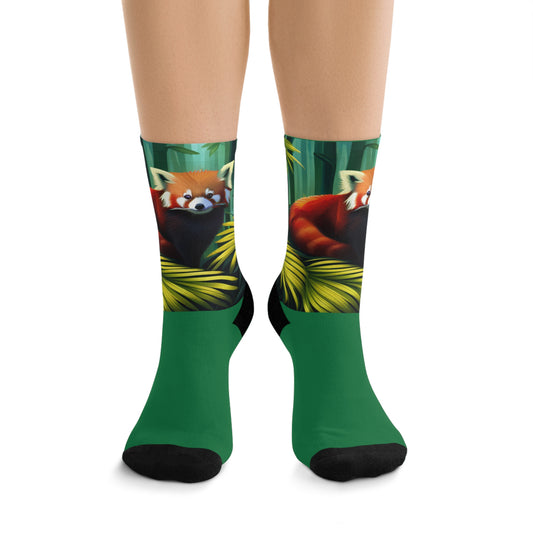 Red Panda Recycled Poly Socks