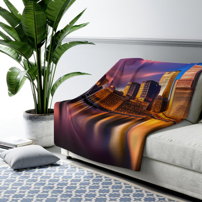 Boston Sherpa Fleece Blanket