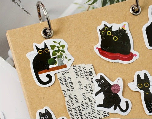 Mr. Black Cat Kawaii Stickers