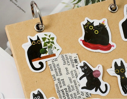 Mr. Black Cat Kawaii Stickers