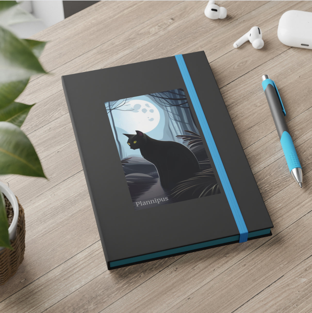 Black Cat Color Contrast Notebook - Ruled