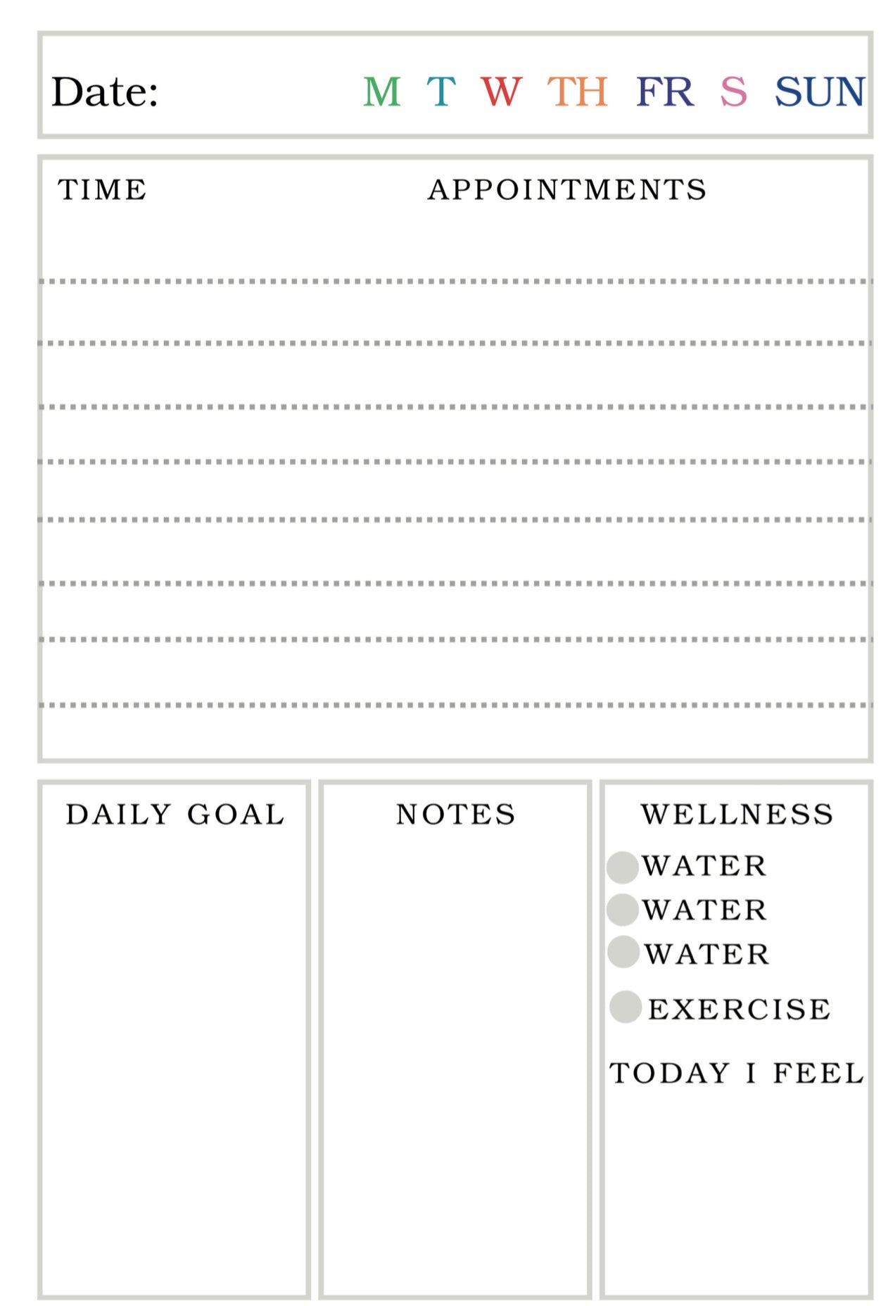 Daily Planner Geometric Color